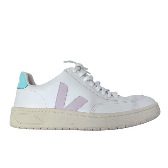 Veja White Sneakers with Purple and Teal Details - Picture 3 of 10